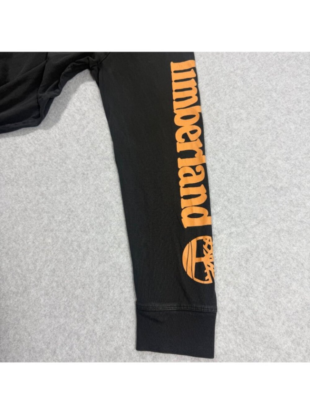 Timberland Men’s Long Sleeve Logo Graphic T-Shirt Black Orange Size Large L Cott - Picture 3 of 8